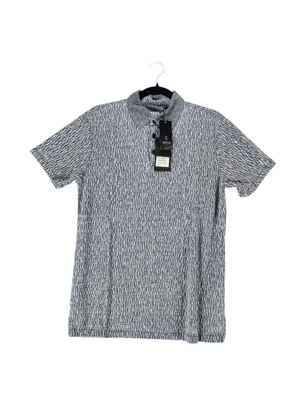 Indigo Star Shirt Mens Small Gray Short Sleeve 1/4 Button Polo *NWT*